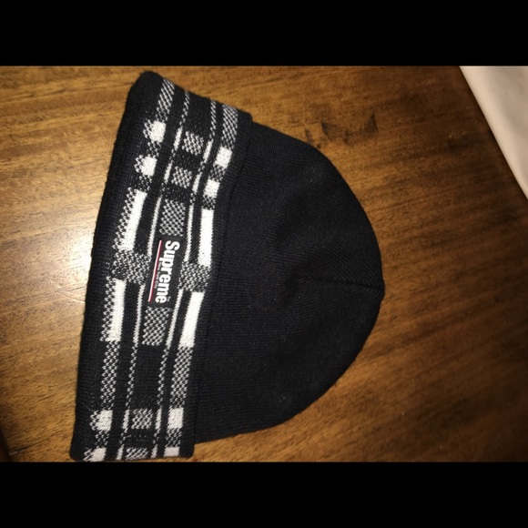 supreme plaid beanie
